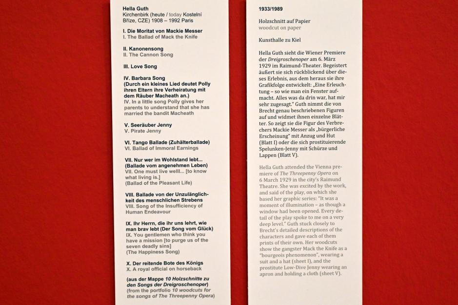 Hella Guth (1933), Ballade von der Unzulänglichkeit des menschlichen Strebens, Kiel, Kunsthalle, ÜberLeben 3, 1933, Bild 2/3