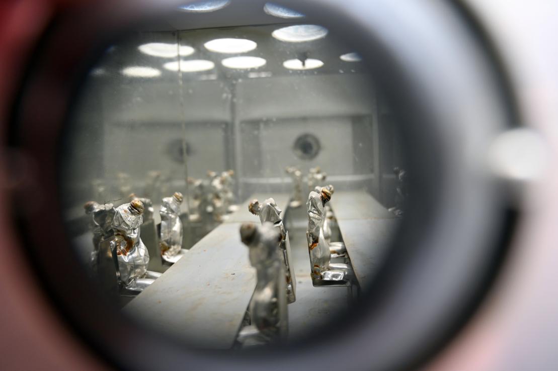 Jürgen Brodwolf (1972), Speisesaal (Altersheim), Kiel, Kunsthalle, Galerie Gang, 1972, Bild 3/6