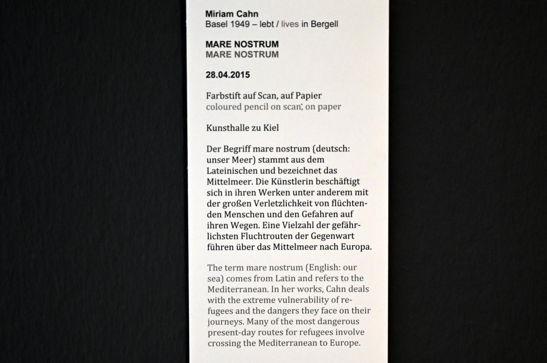 Miriam Cahn (1990–2016), MARE NOSTRUM, Kiel, Kunsthalle, Galerie 2, 2015, Bild 2/2