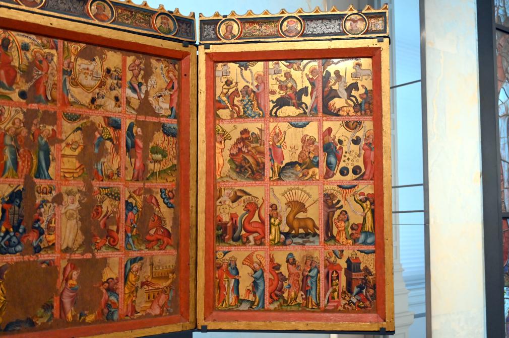 Bertram von Minden (Meister Bertram) (1380–1395), Triptychon mit Szenen aus der Apokalypse, London, Victoria and Albert Museum, -1. Etage, Mittelalter und Renaissance, um 1380, Bild 3/4