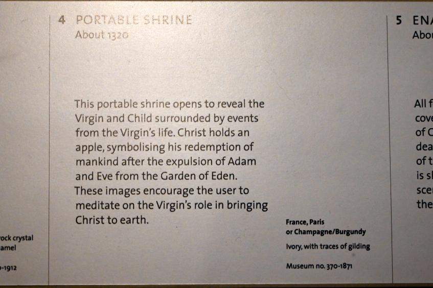 Tragaltar, London, Victoria and Albert Museum, -1. Etage, Mittelalter und Renaissance, um 1320, Bild 2/2