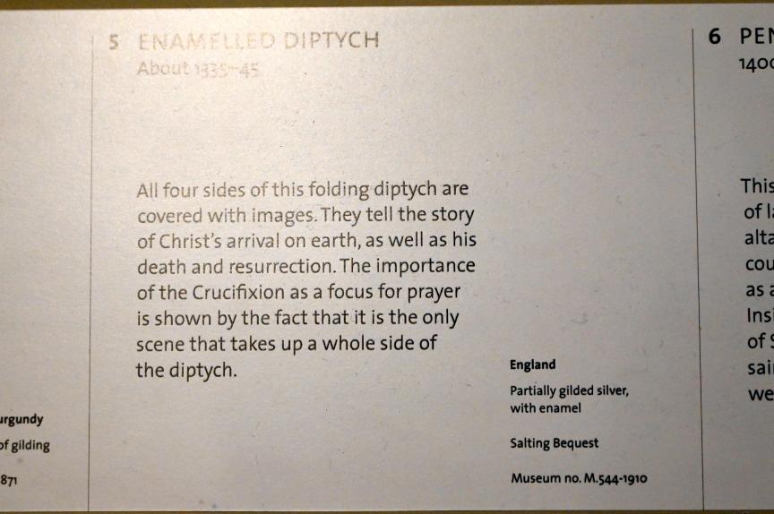 Diptychon, London, Victoria and Albert Museum, -1. Etage, Mittelalter und Renaissance, um 1335–1345, Bild 2/2