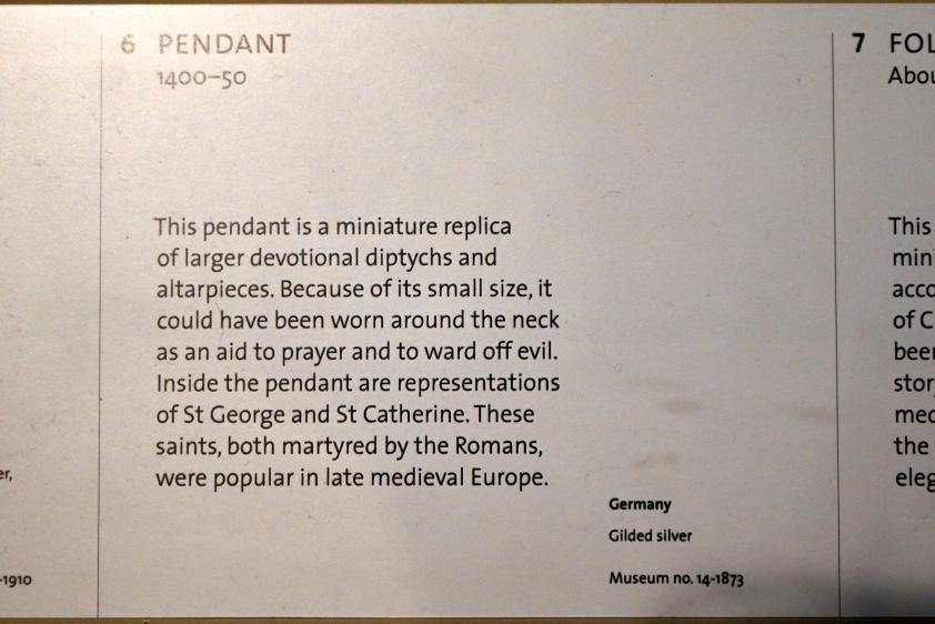 Anhänger, London, Victoria and Albert Museum, -1. Etage, Mittelalter und Renaissance, 1400–1450, Bild 2/2