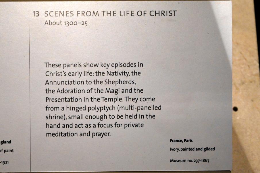 Szenen aus dem Leben Jesu Christi, London, Victoria and Albert Museum, -1. Etage, Mittelalter und Renaissance, um 1300–1325, Bild 2/2