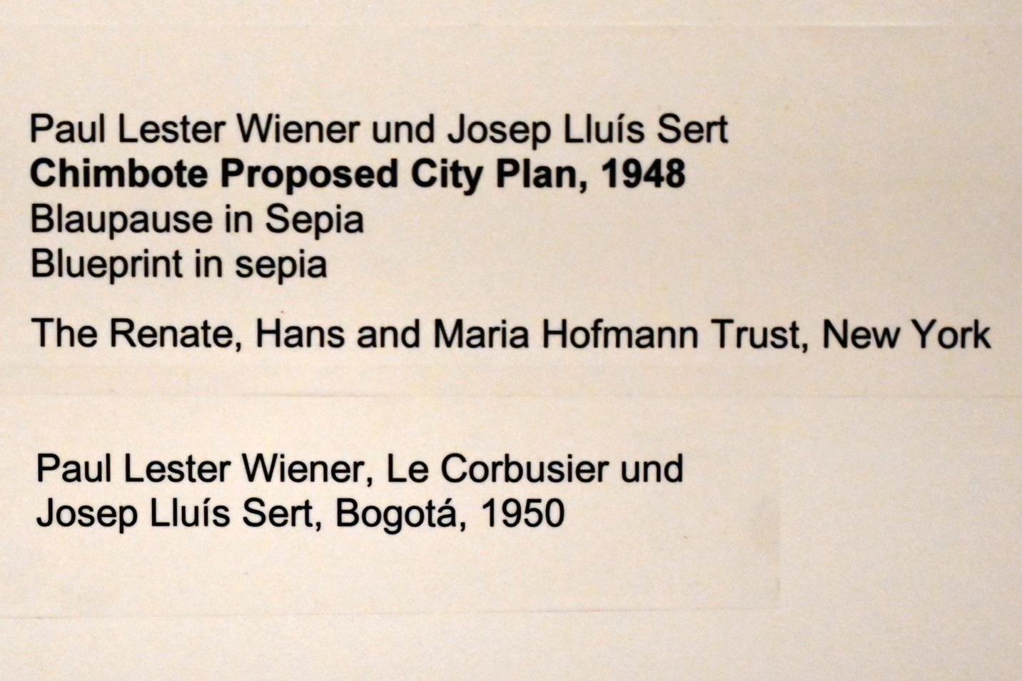 Josep Lluís Sert (1948), Chimbote Proposed City Plan, Neumarkt in der Oberpfalz, Museum Lothar Fischer, Ausstellung "Hans Hofmann. Chimbote 1950 - Farben für die neue Stadt" vom 23.10.2022-29.01.2023, 1948, Bild 2/2