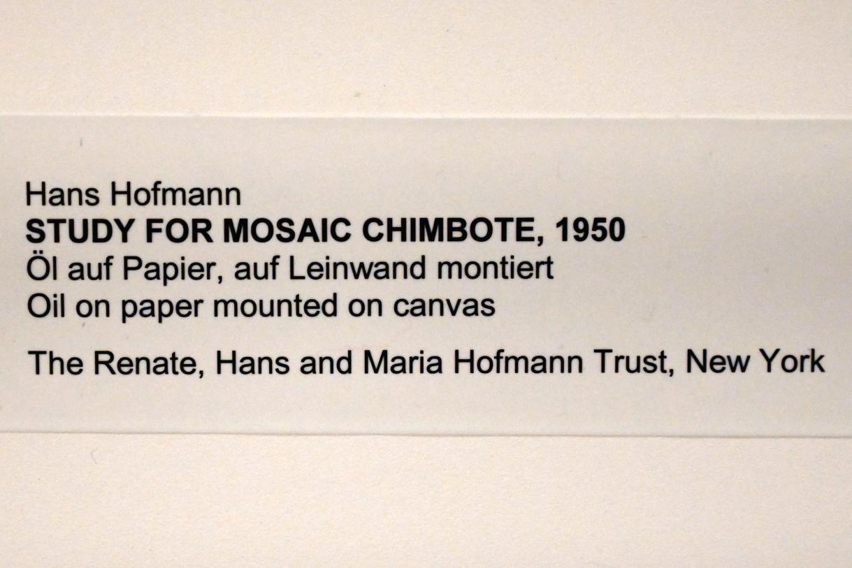 Hans Hofmann (1939–1965), Study for Mosaic Chimbote, Neumarkt in der Oberpfalz, Museum Lothar Fischer, Ausstellung "Hans Hofmann. Chimbote 1950 - Farben für die neue Stadt" vom 23.10.2022-29.01.2023, 1950, Bild 2/2