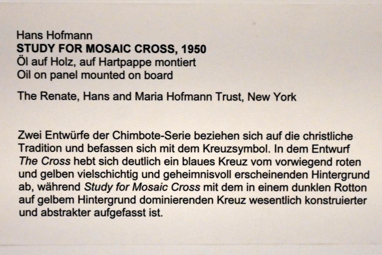 Hans Hofmann (1939–1965), Study for Mosaic Cross, Neumarkt in der Oberpfalz, Museum Lothar Fischer, Ausstellung "Hans Hofmann. Chimbote 1950 - Farben für die neue Stadt" vom 23.10.2022-29.01.2023, 1950, Bild 2/2