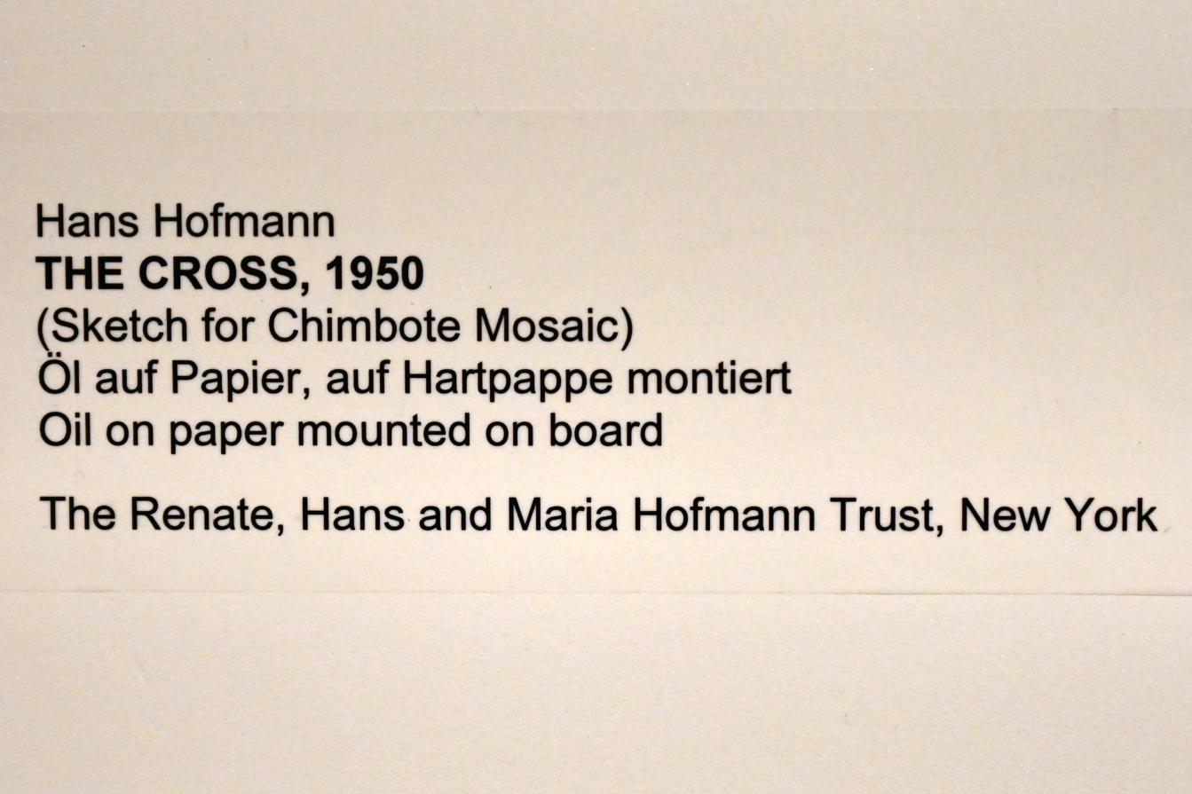 Hans Hofmann (1939–1965), The Cross, Neumarkt in der Oberpfalz, Museum Lothar Fischer, Ausstellung "Hans Hofmann. Chimbote 1950 - Farben für die neue Stadt" vom 23.10.2022-29.01.2023, 1950, Bild 2/2