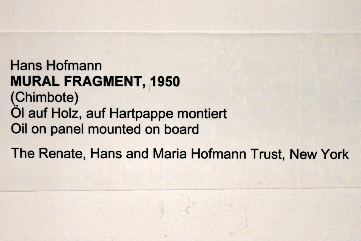 Hans Hofmann (1939–1965), Mural Fragment, Neumarkt in der Oberpfalz, Museum Lothar Fischer, Ausstellung "Hans Hofmann. Chimbote 1950 - Farben für die neue Stadt" vom 23.10.2022-29.01.2023, 1950, Bild 2/2