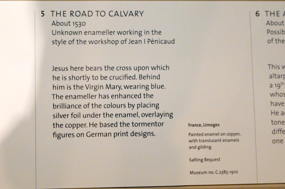 Christus begegnet seiner Mutter, London, Victoria and Albert Museum, -1. Etage, Mittelalter und Renaissance, um 1530, Bild 2/2