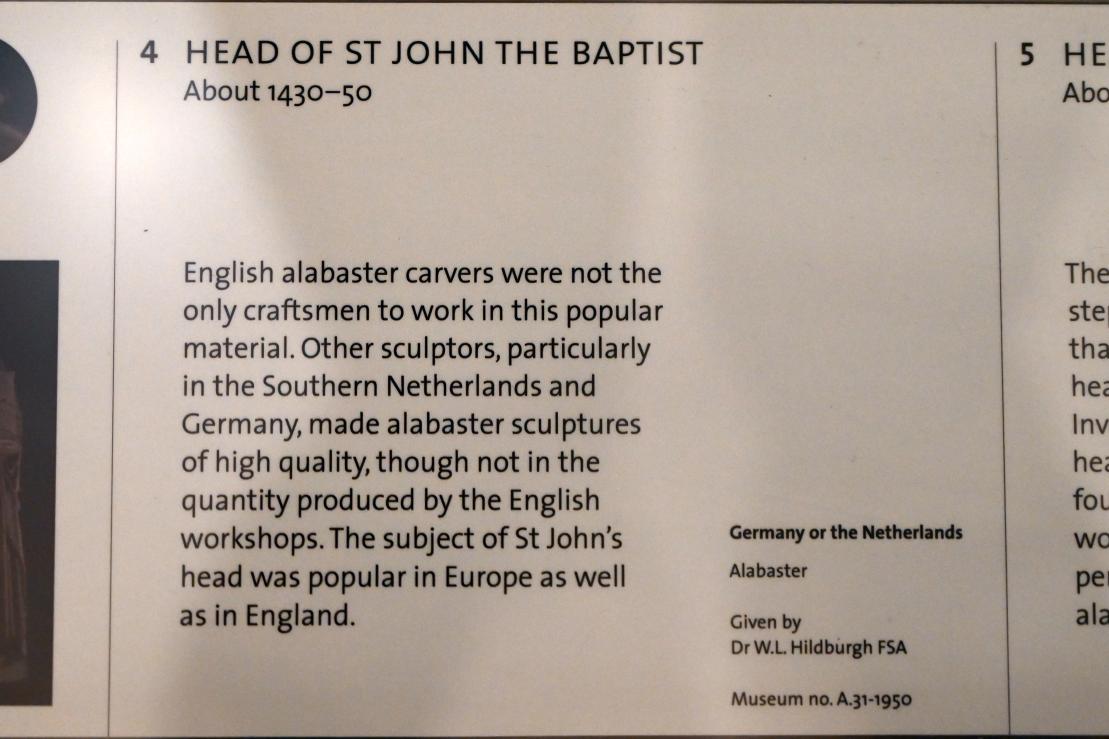 Johannesschüssel, London, Victoria and Albert Museum, -1. Etage, Mittelalter und Renaissance, um 1430–1450, Bild 2/2
