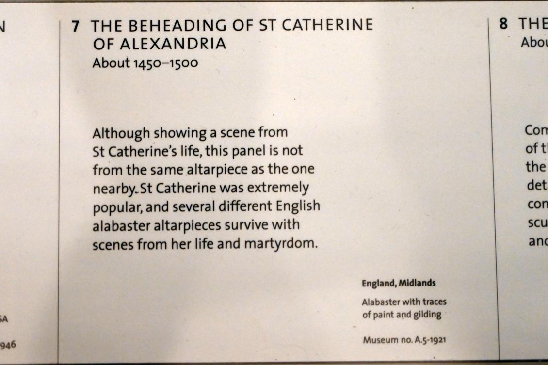 Enthauptung der Heiligen Katharina von Alexandrien, London, Victoria and Albert Museum, -1. Etage, Mittelalter und Renaissance, um 1450–1500, Bild 2/2