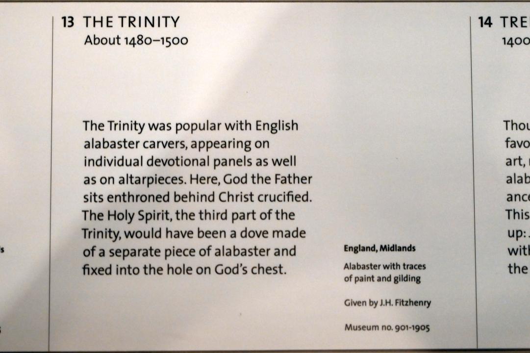 Gnadenstuhl, London, Victoria and Albert Museum, -1. Etage, Mittelalter und Renaissance, um 1480–1500, Bild 2/2