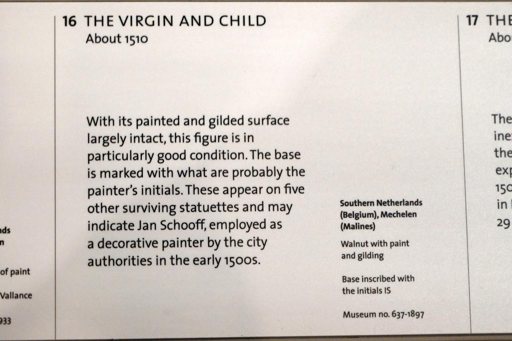 Maria mit Kind, London, Victoria and Albert Museum, -1. Etage, Mittelalter und Renaissance, um 1510, Bild 2/2