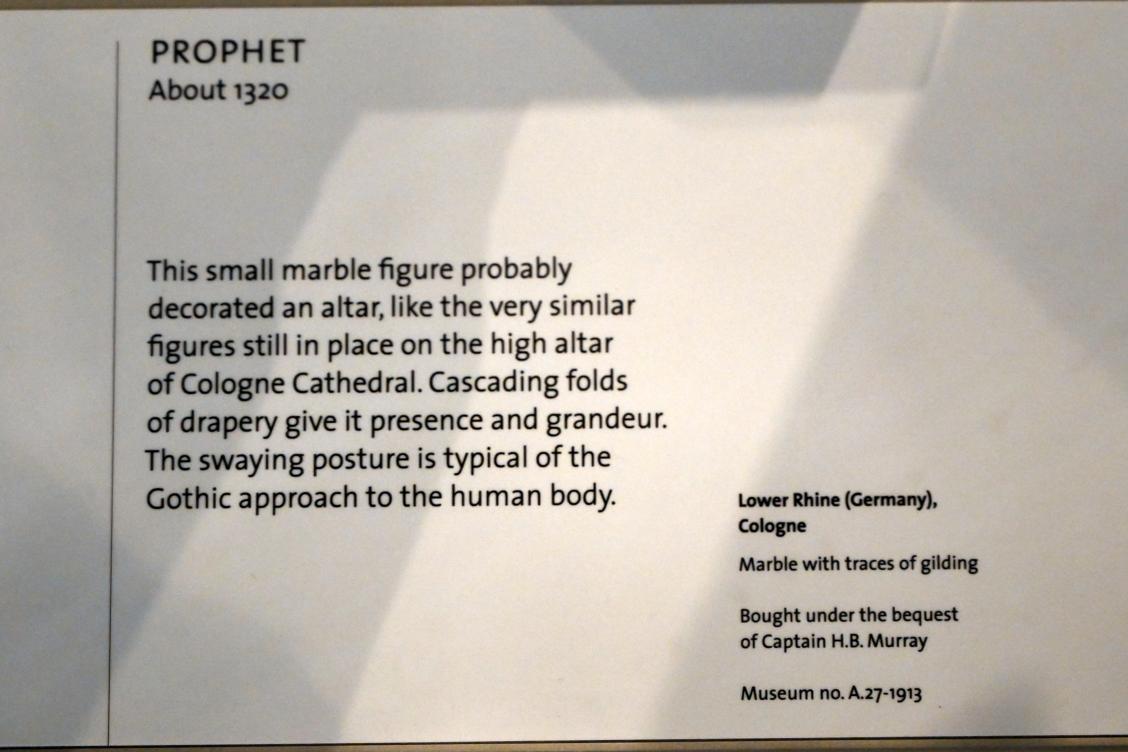 Prophet, London, Victoria and Albert Museum, -1. Etage, Mittelalter und Renaissance, um 1320, Bild 3/3