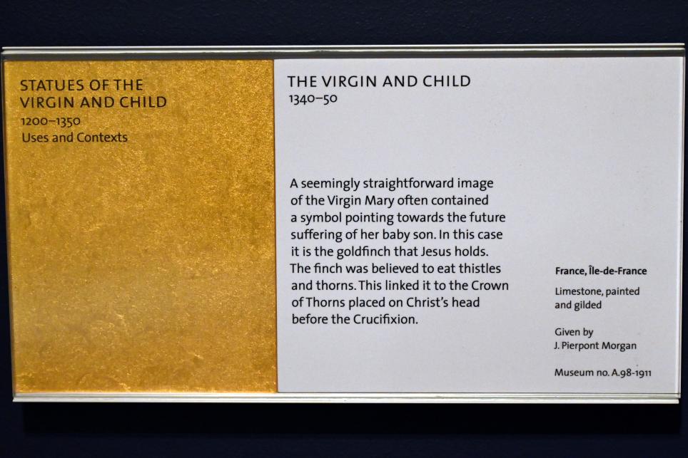 Maria mit Kind, London, Victoria and Albert Museum, -1. Etage, Mittelalter und Renaissance, 1340–1350, Bild 3/3