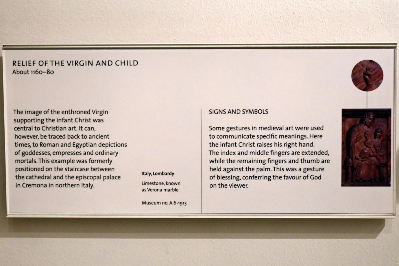 Maria mit Kind, London, Victoria and Albert Museum, -1. Etage, Mittelalter und Renaissance, um 1160–1180, Bild 2/2