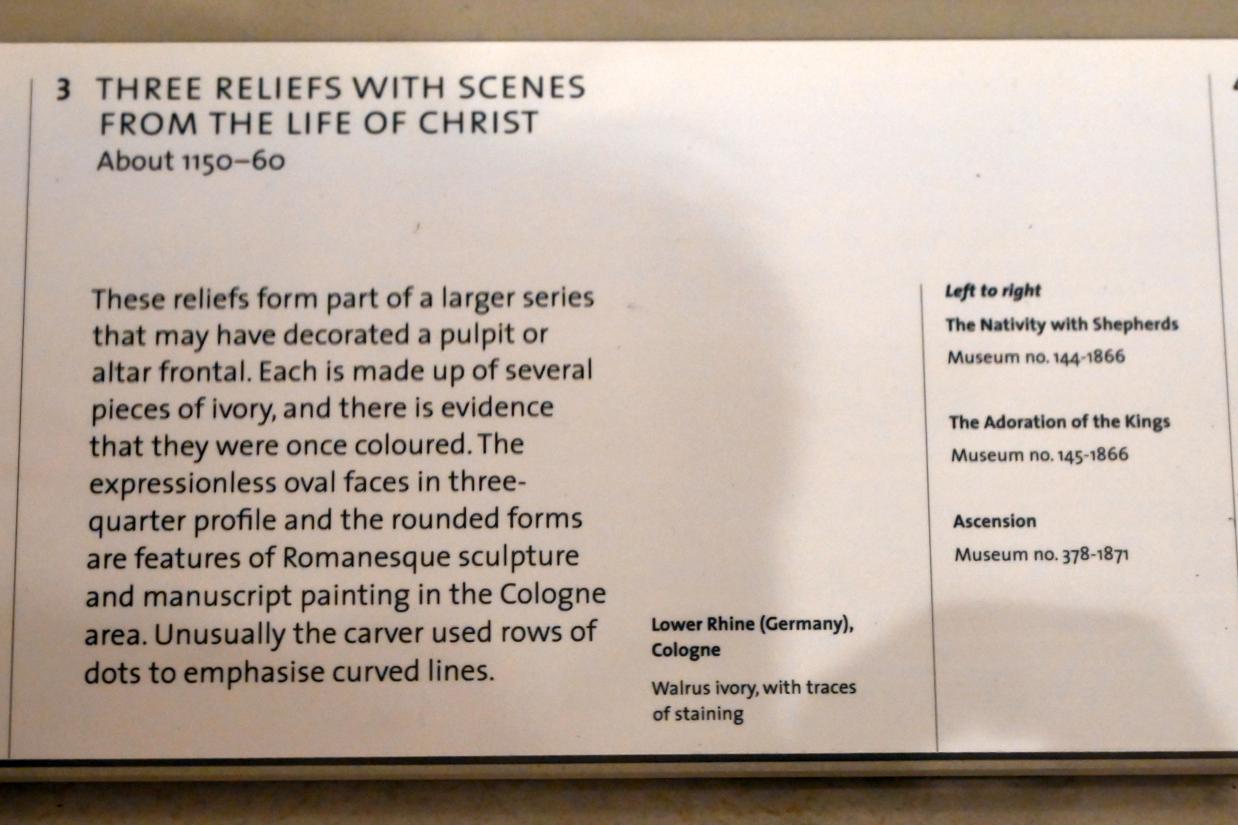 Szenen aus dem Leben Jesu Christi, London, Victoria and Albert Museum, -1. Etage, Mittelalter und Renaissance, um 1150–1160, Bild 2/2