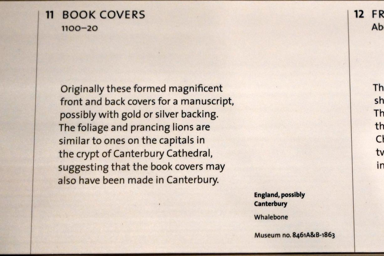 Buchdeckel, London, Victoria and Albert Museum, -1. Etage, Mittelalter und Renaissance, 1100–1120, Bild 2/2