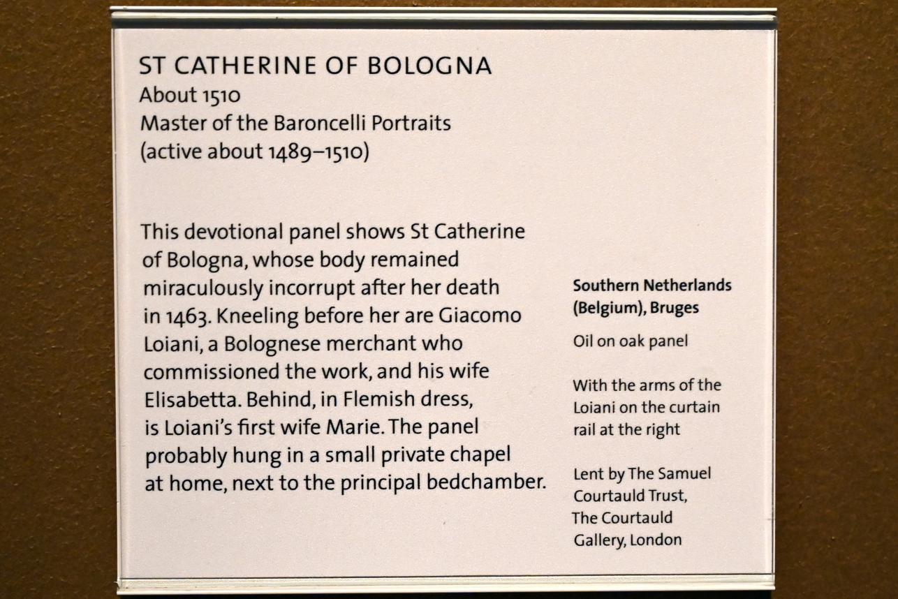 Meister der Baroncelli-Bildnisse (1510), Heilige Katharina von Bologna, London, Victoria and Albert Museum, 1. Etage, um 1510, Bild 2/2