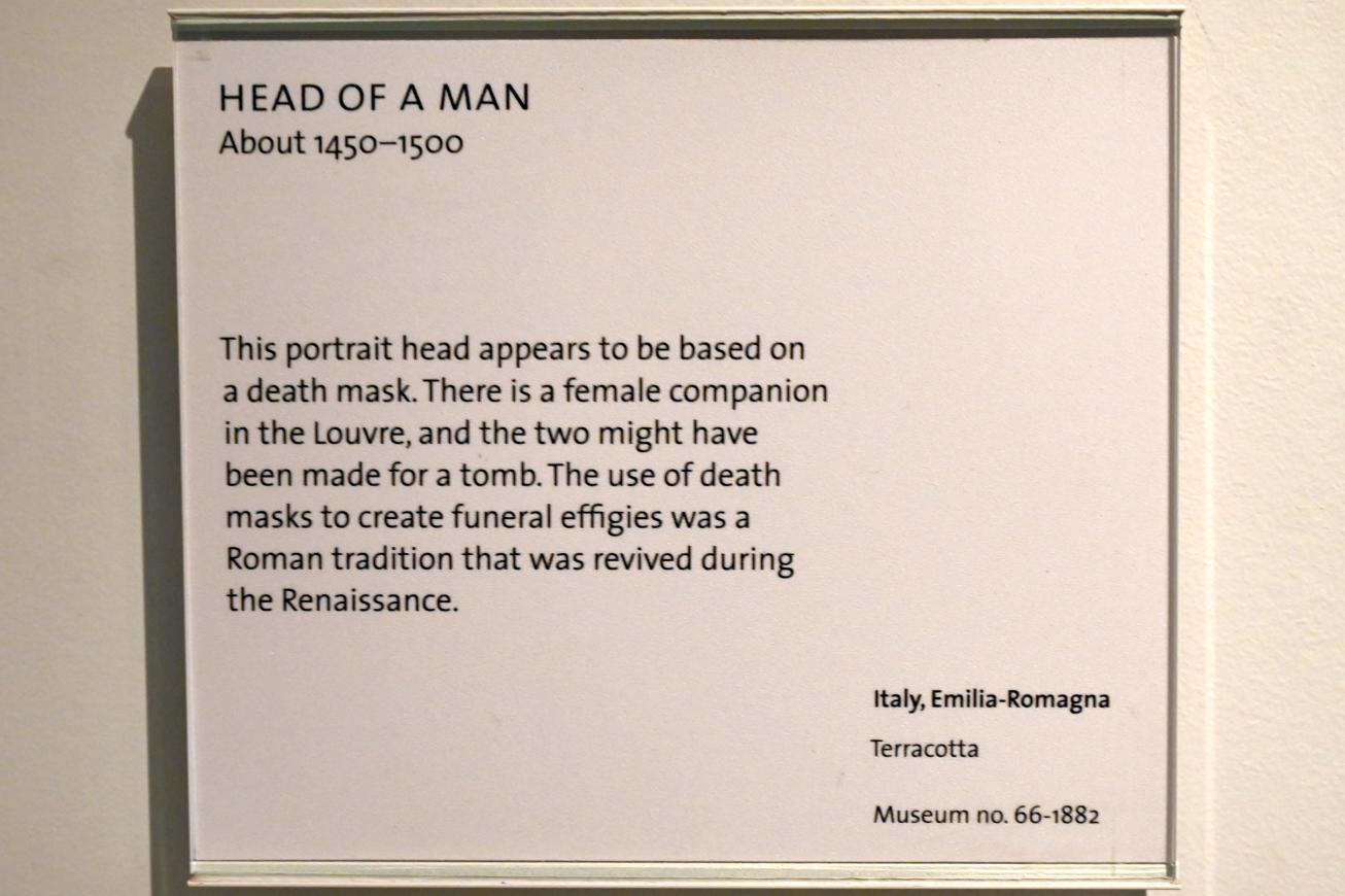 Büste eines Mannes, London, Victoria and Albert Museum, 1. Etage, um 1450–1500, Bild 2/2