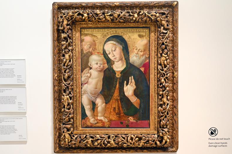 Bernardino Fungai (1500), Maria mit Kind und zwei Heiligen, London, Victoria and Albert Museum, 1. Etage, um 1500