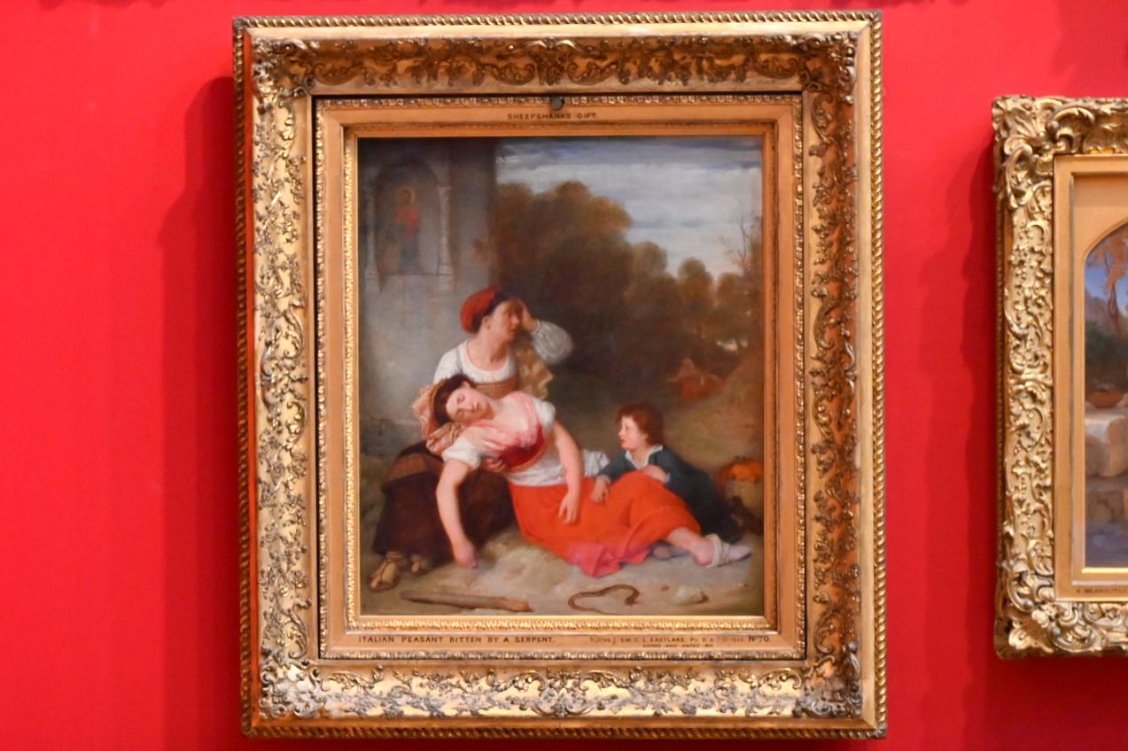 Charles Lock Eastlake der Ältere (1821–1831), Eine vom Biss einer Schlange ohnmächtige Bäuerin, London, Victoria and Albert Museum, 2. Etage, Paintings, 1831