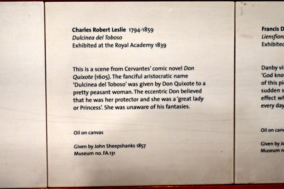 Charles Robert Leslie (1830–1849), Dulcinea del Toboso, London, Victoria and Albert Museum, 2. Etage, Paintings, vor 1839, Bild 2/2