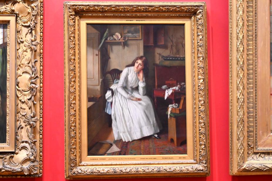 William Maw Egley (1888), Florence Dombey in Captain Cuttles Salon, London, Victoria and Albert Museum, 2. Etage, Paintings, 1888, Bild 1/2