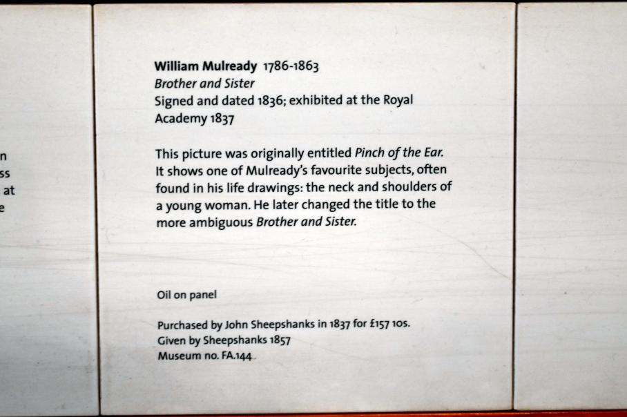 William Mulready (1816–1858), Bruder und Schwester, London, Victoria and Albert Museum, 2. Etage, Paintings, 1836, Bild 2/2