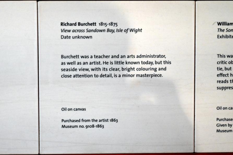 Richard Burchett (Undatiert), Sandown, Isle of Wight, London, Victoria and Albert Museum, 2. Etage, Paintings, Undatiert, Bild 2/2