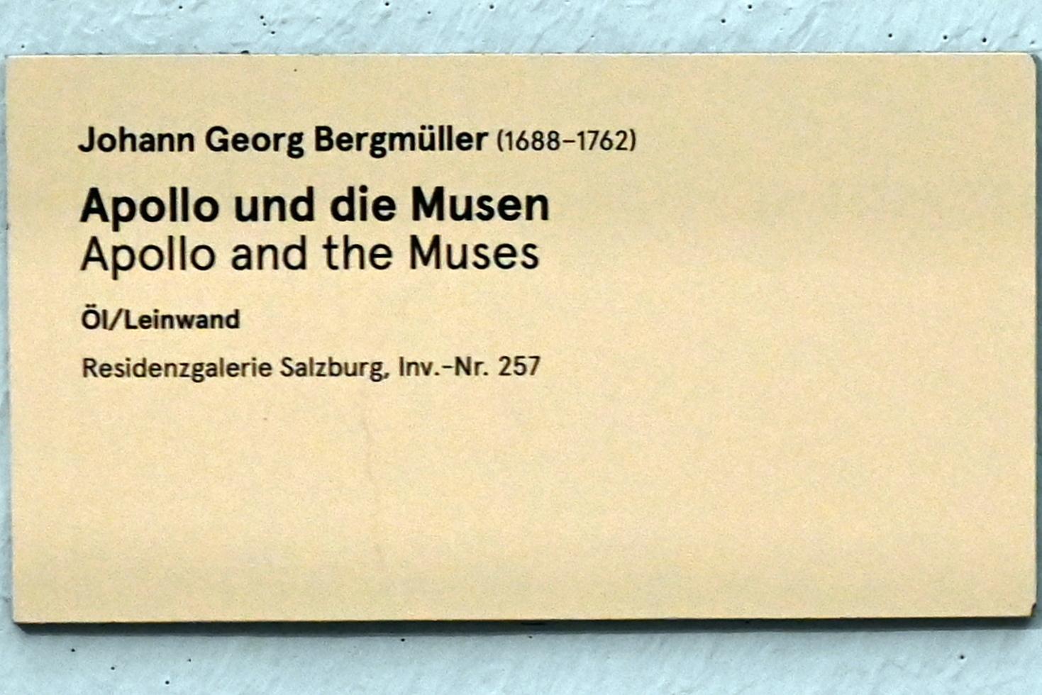 Johann Georg Bergmüller (1709–1762), Apollo und die Musen, Salzburg, Salzburger Residenz, Residenzgalerie, Undatiert, Bild 2/2