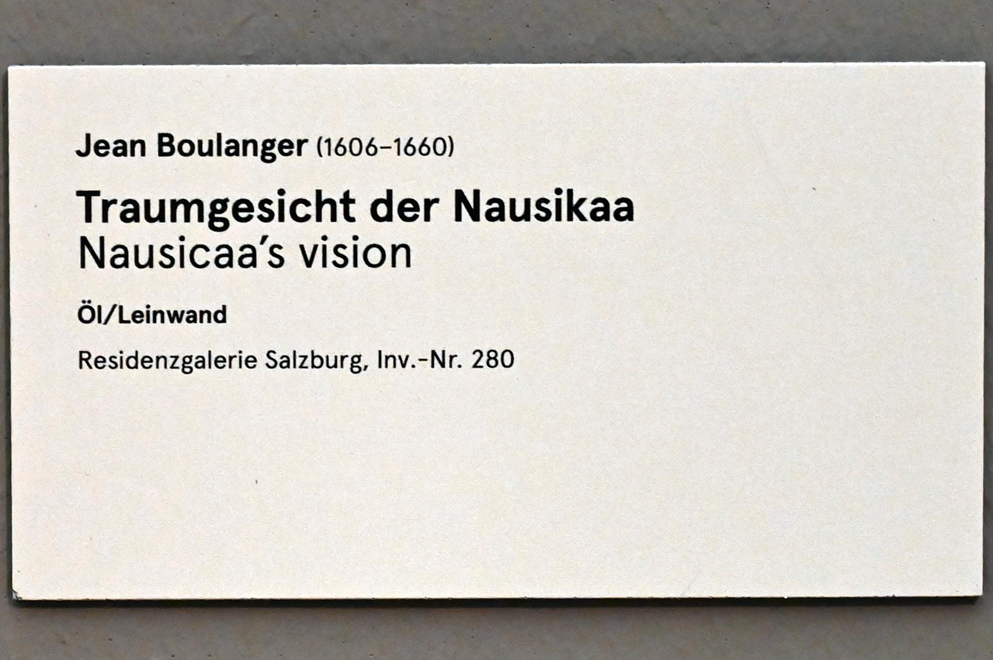 Jean Boulanger (Undatiert), Traumgesicht der Nausikaa, Salzburg, Salzburger Residenz, Residenzgalerie, Undatiert, Bild 2/2