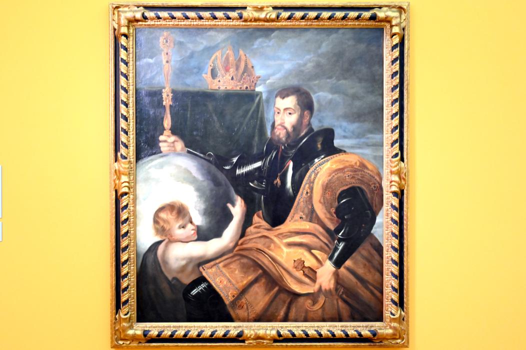 Peter Paul Rubens (1598–1640), Allegorie auf Kaiser Karl V. als Weltenherrscher, Salzburg, Salzburger Residenz, Residenzgalerie, 1604