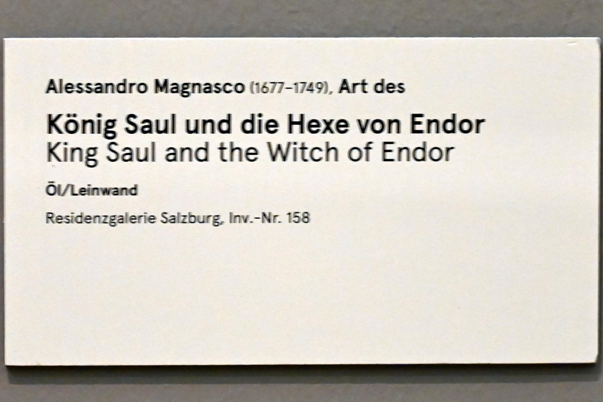 Alessandro Magnasco (Nachahmer) (Undatiert), König Saul und die Hexe von Endor, Salzburg, Salzburger Residenz, Residenzgalerie, Undatiert, Bild 2/2