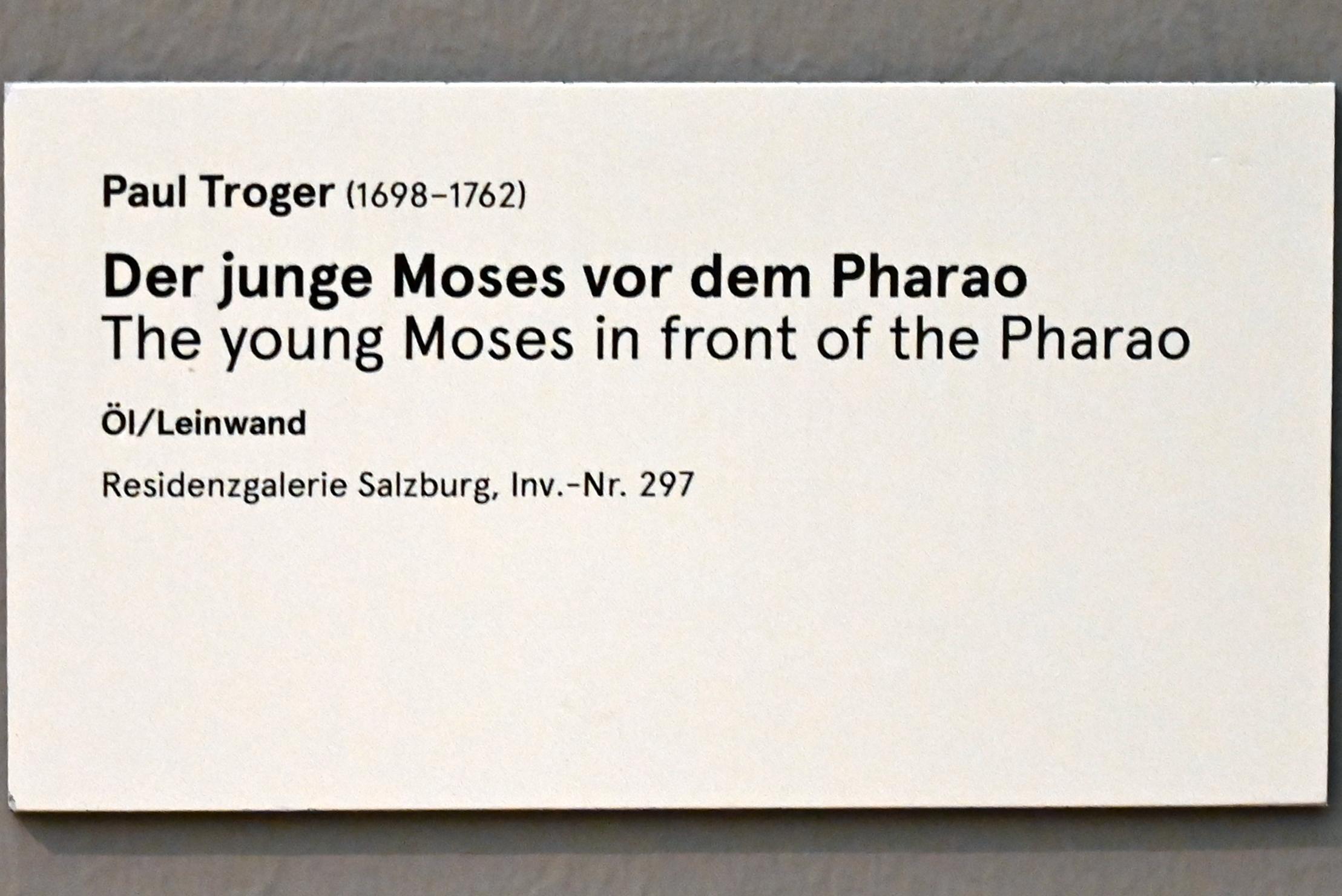 Paul Troger (1727–1750), Der junge Moses vor dem Pharao, Salzburg, Salzburger Residenz, Residenzgalerie, Undatiert, Bild 3/3