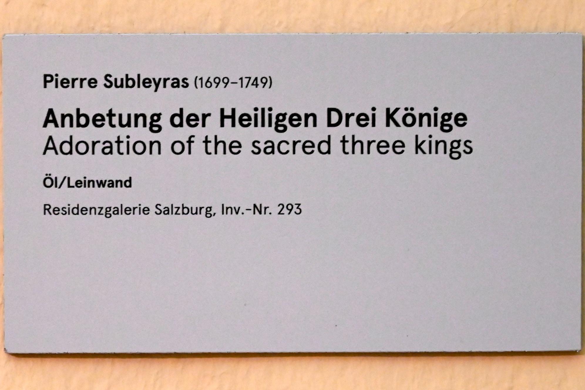 Pierre Subleyras (1733–1747), Anbetung der Heiligen Drei Könige, Salzburg, Salzburger Residenz, Residenzgalerie, Undatiert, Bild 2/2