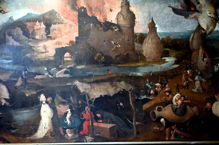 Hieronymus Bosch (Nachfolger) (1505–1540), Die Versuchung des hl. Antonius, Salzburg, Dommuseum Salzburg, um 1500–1510, Bild 2/3