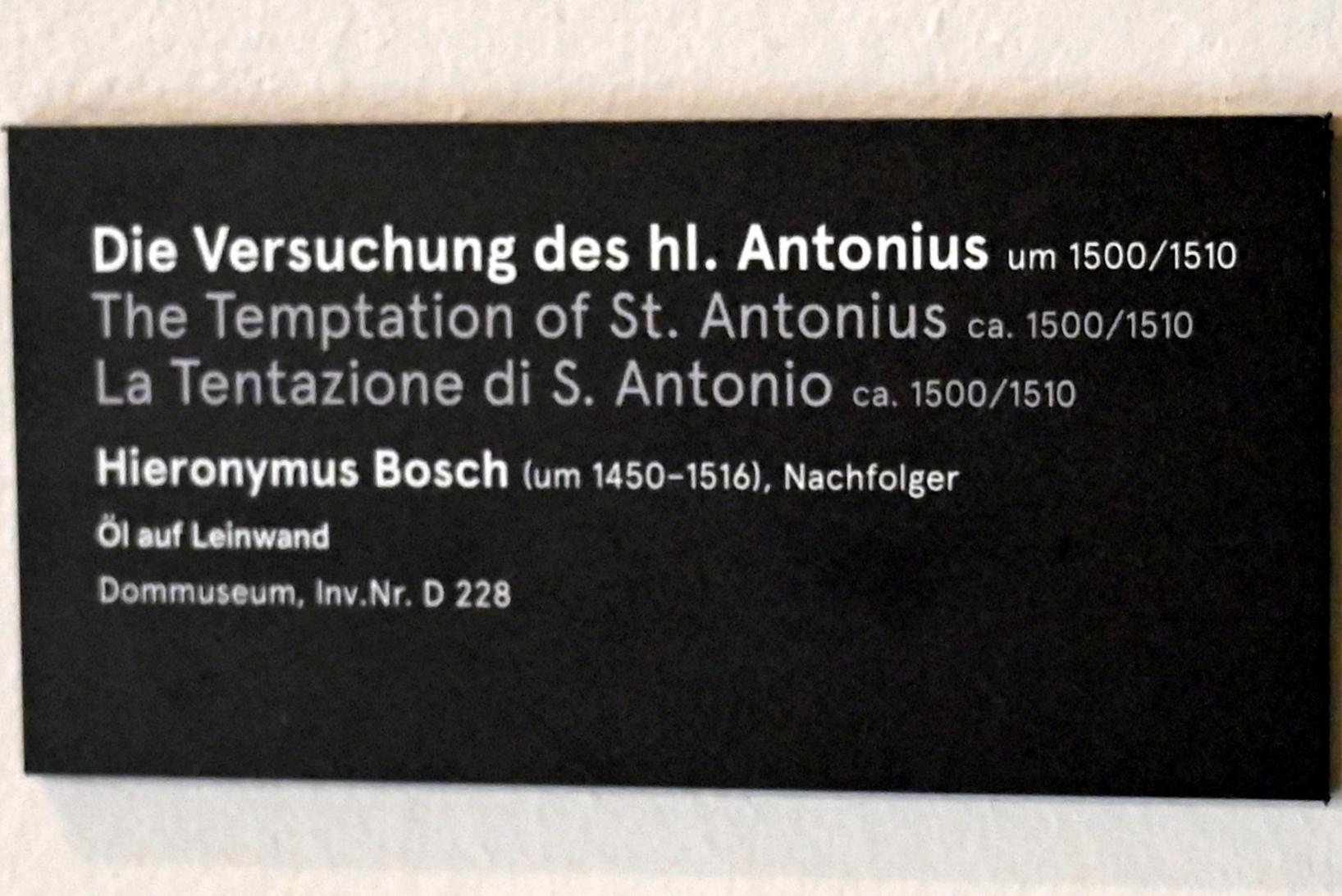Hieronymus Bosch (Nachfolger) (1505–1540), Die Versuchung des hl. Antonius, Salzburg, Dommuseum Salzburg, um 1500–1510, Bild 3/3