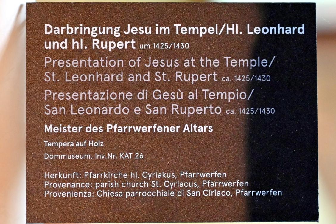 Meister des Pfarrwerfener Altars (1427), Hl. Rupert, Pfarrwerfen, Pfarrkirche St. Cyriakus, jetzt Salzburg, Dommuseum Salzburg, um 1425–1430, Bild 2/2