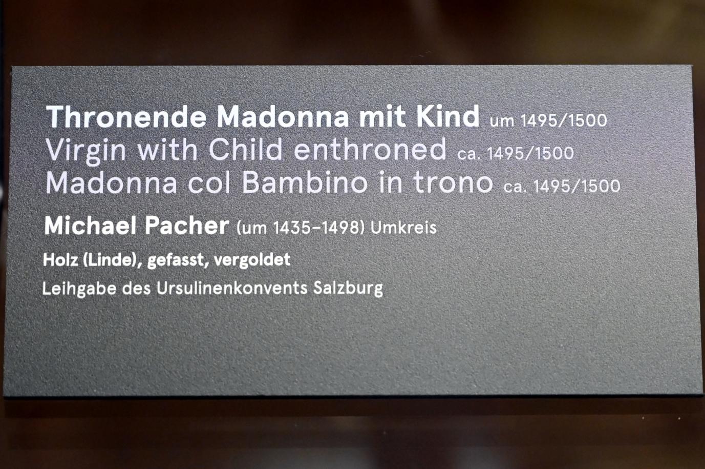 Michael Pacher (Umkreis) (1498), Thronende Madonna mit Kind, Salzburg, Dommuseum Salzburg, um 1495–1500, Bild 6/6