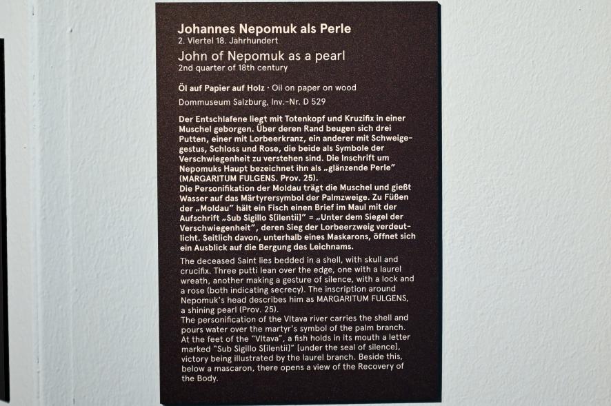 Johannes Nepomuk als Perle, Salzburg, Dommuseum Salzburg, 2. Viertel 18. Jhd., Bild 2/2