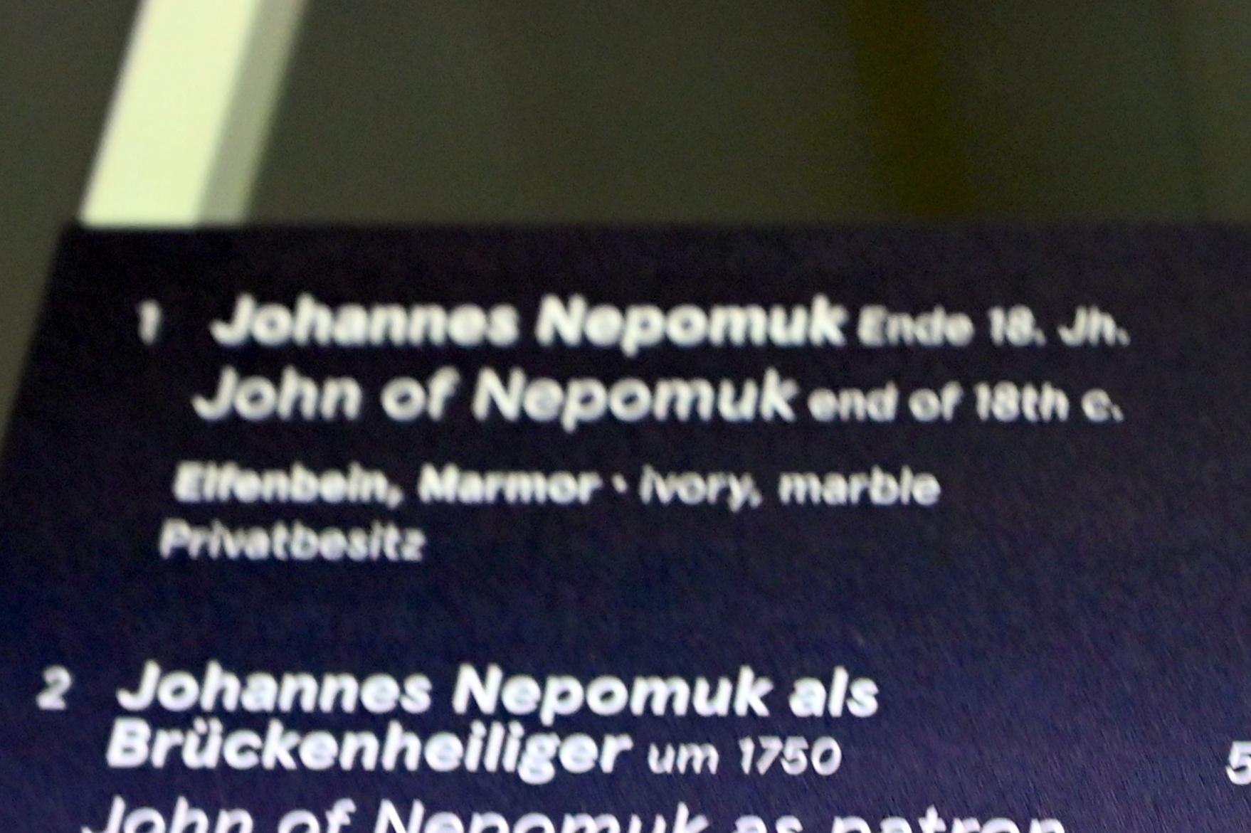 Johannes Nepomuk, Salzburg, Dommuseum Salzburg, Ende 18. Jhd., Bild 2/2