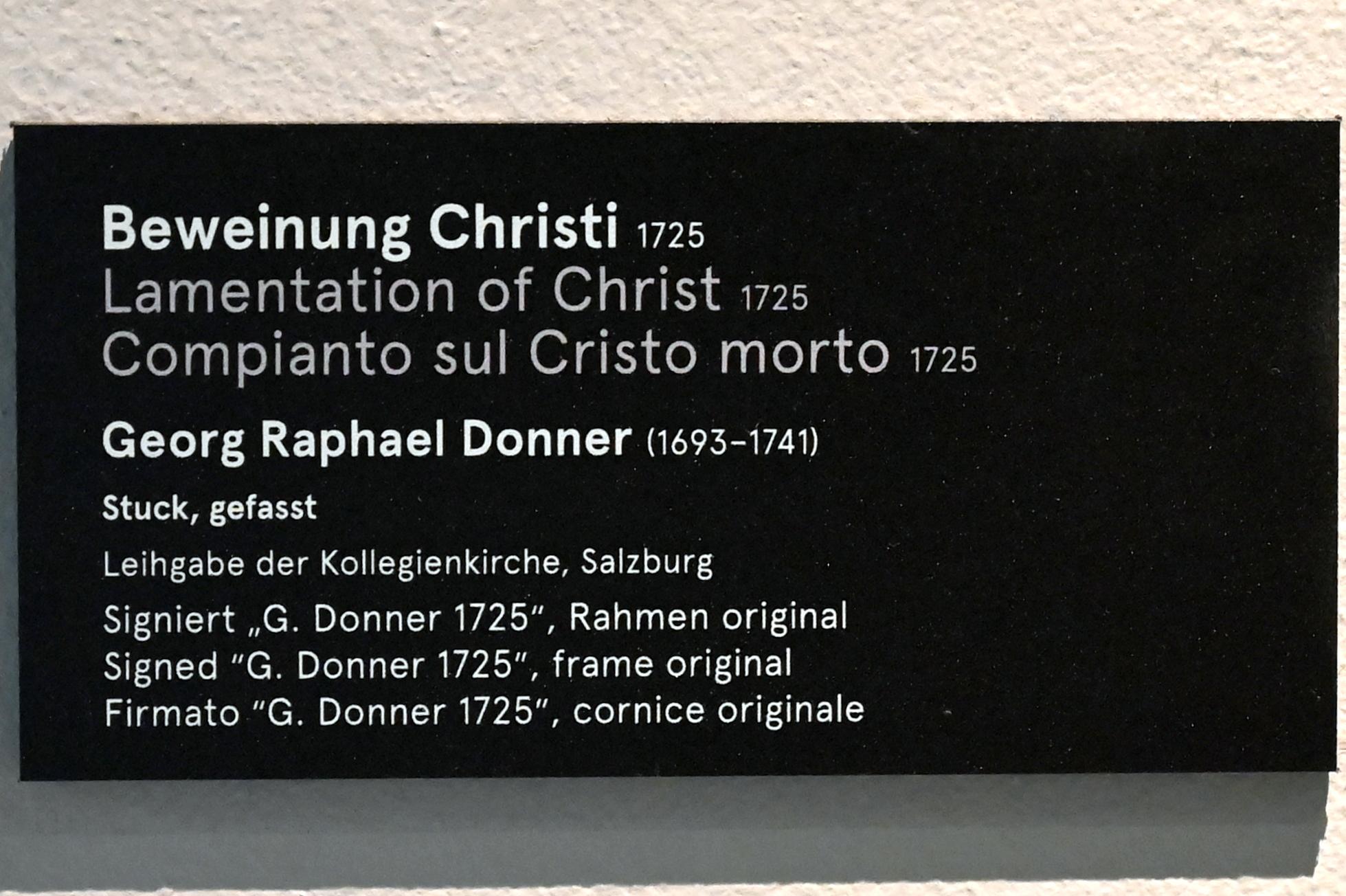 Georg Raphael Donner (1725–1739), Beweinung Christi, Salzburg, Dommuseum Salzburg, 1725, Bild 2/2