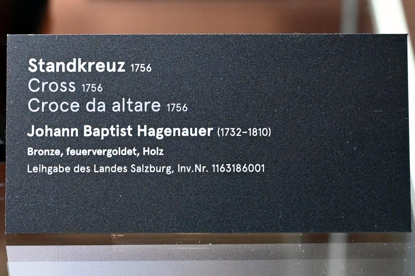 Johann Baptist Hagenauer (1756–1759), Standkreuz, Salzburg, Dommuseum Salzburg, 1756, Bild 2/2