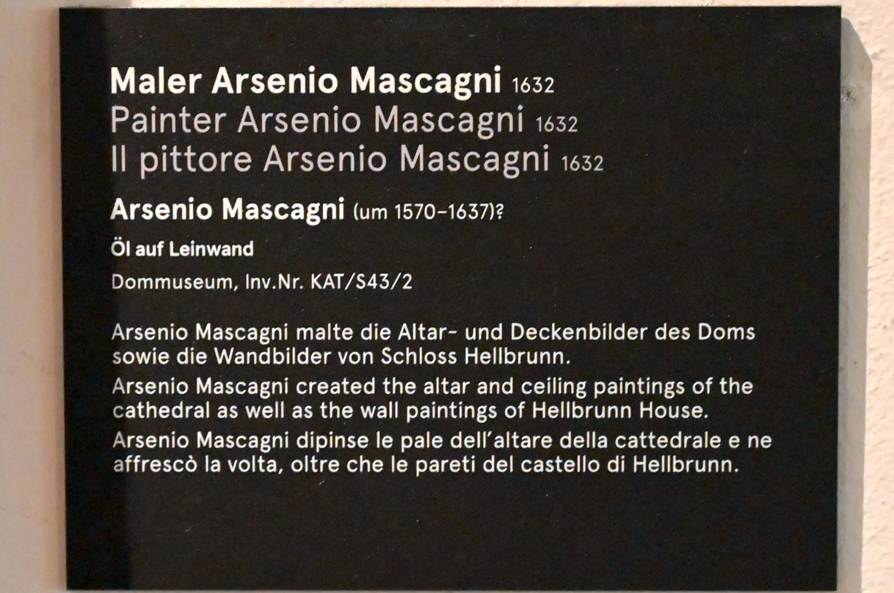 Donato Arsenio Mascagni (1632), Maler Arsenio Mascagni, Salzburg, Dommuseum Salzburg, 1632, Bild 2/2