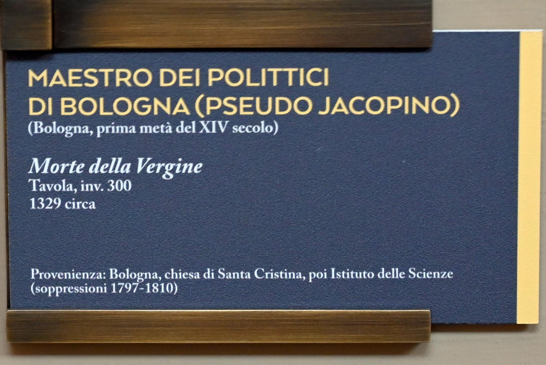 Maestro dei Polittici di Bologna (Pseudo Jacopino) (1322–1340), Entschlafung Mariens, Bologna, Chiesa di Santa Cristina, jetzt Bologna, Pinacoteca Nazionale, Saal 1, um 1329, Bild 2/2