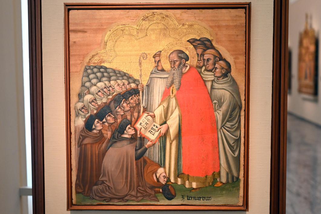 Simone dei Crocifissi (Simone di Filippo Benvenuti) (1352–1397), Der hl. Bernhard übergibt die Klosterregel, Bologna, Pinacoteca Nazionale, Saal 2, um 1355–1360