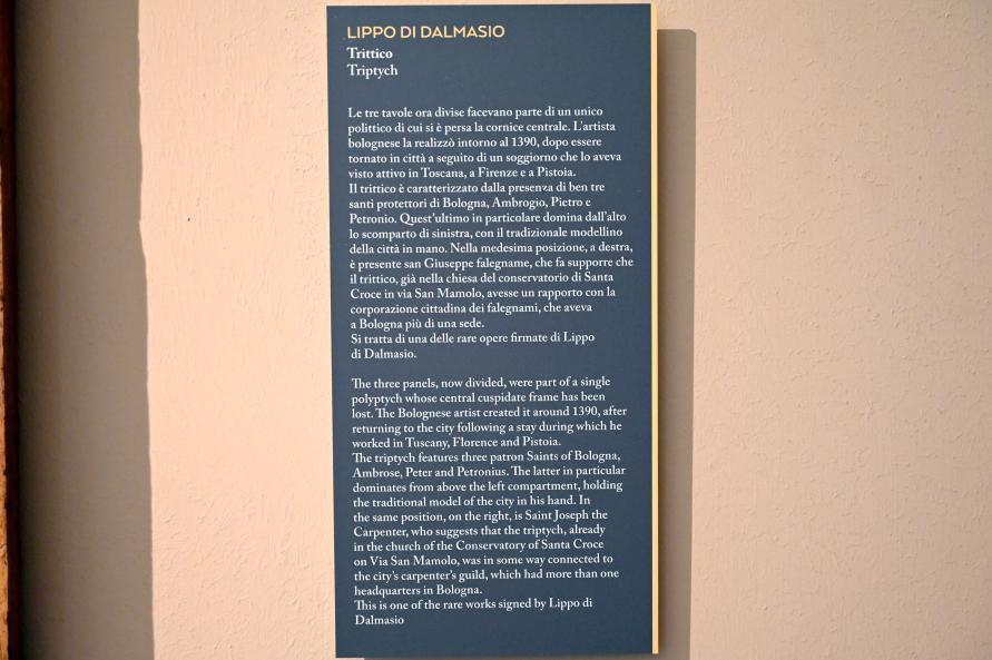 Lippo di Dalmasio (1385–1394), Triptychon, Bologna, chiesa del Conservatorio di Santa Croce, jetzt Bologna, Pinacoteca Nazionale, Saal 2, um 1390, Bild 3/3