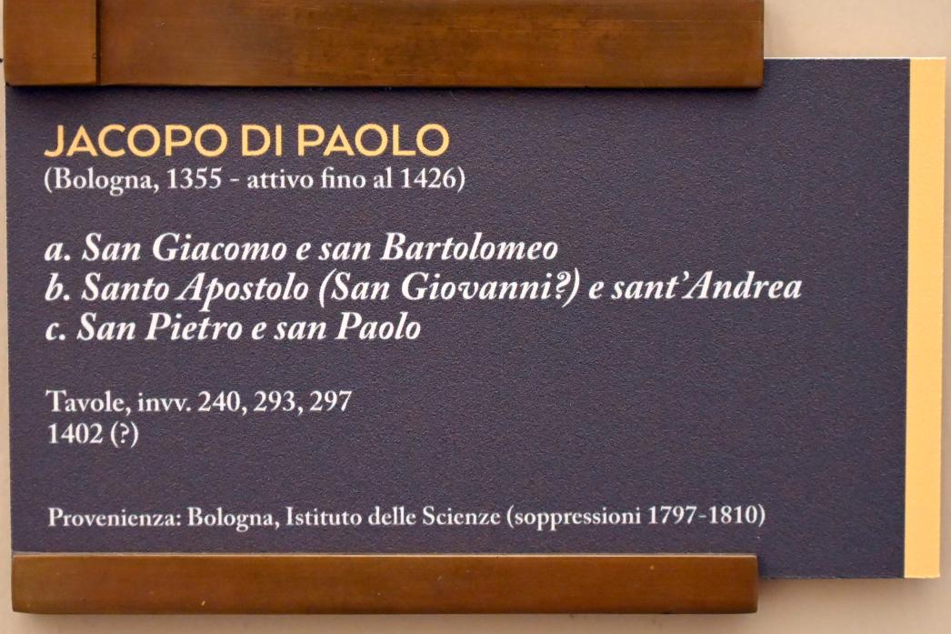 Jacopo di Paolo (1402–1420), Hll. Apostel Petrus und Paulus, Bologna, Pinacoteca Nazionale, Saal 2, 1402, Bild 2/2
